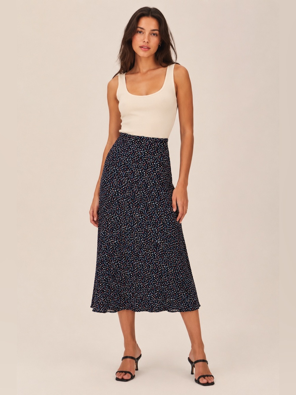 Reformation Bea Confetti Polka Dot Midi Skirt (fits small)